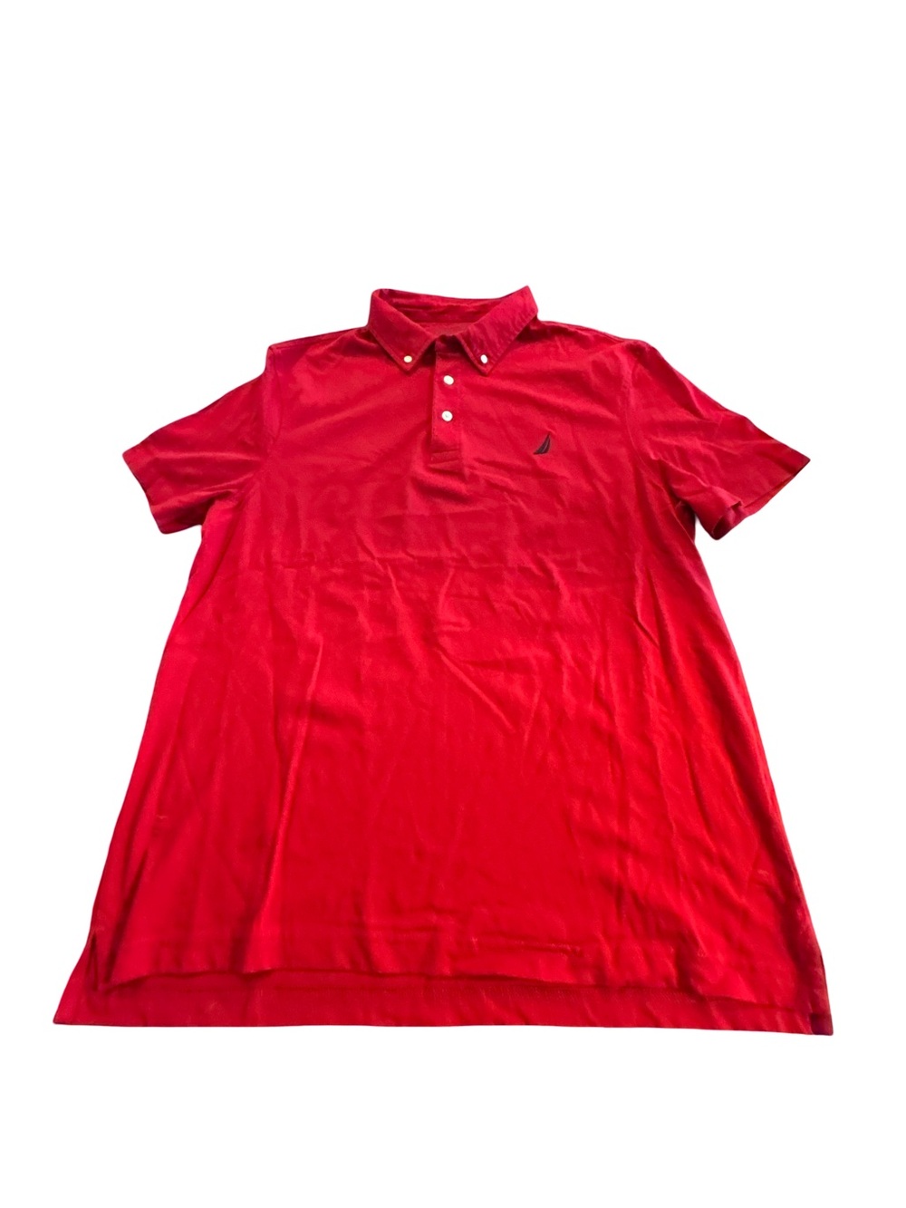 Nautica Men's Bright Red Button-Down Collar Polo